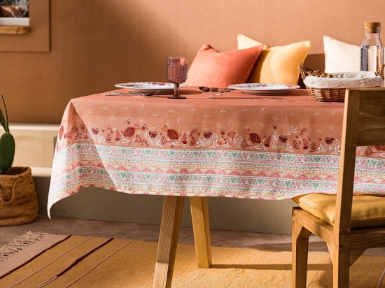 Τραπεζομάντηλο Eris 540/13 Tan Brown Gofis Home 135Χ135 Πολυέστερ