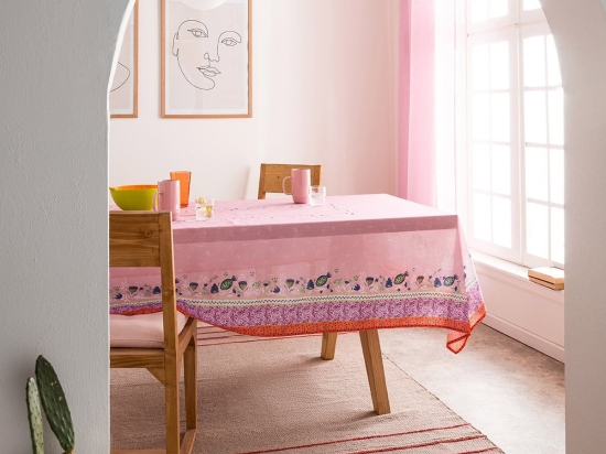 Τραπεζομάντηλο Eris 540/17 Pink Gofis Home 135Χ135 Πολυέστερ