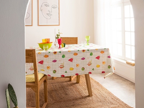 Τραπεζομάντηλο Frutti 563 Multi Gofis Home 135Χ135 Βαμβάκι-Πολυέστερ