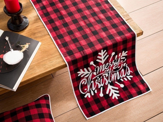 Runner Χριστουγεννιάτικο 564 Red-Black Gofis Home 40X120