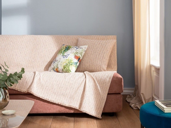 Ριχτάρι Tendre 880/ 05 Ecru Gofis Home Τριθέσιο 180x310cm Βαμβάκι-Ακρυλικό