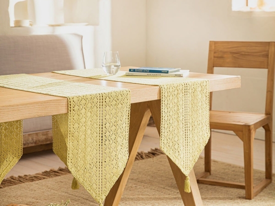 Runner Chrochet 019/ 37 Spring Green Gofis Home 32Χ160 100% Βαμβάκι