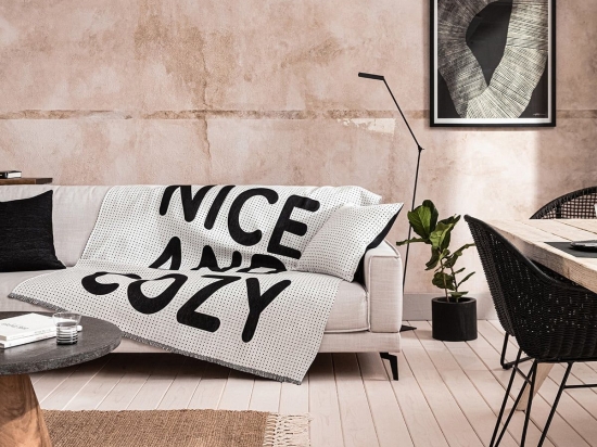 Ριχτάρι Bicolor 493 Black-White Gofis Home Πολυθρόνα 100% Πενιέ Βαμβάκι