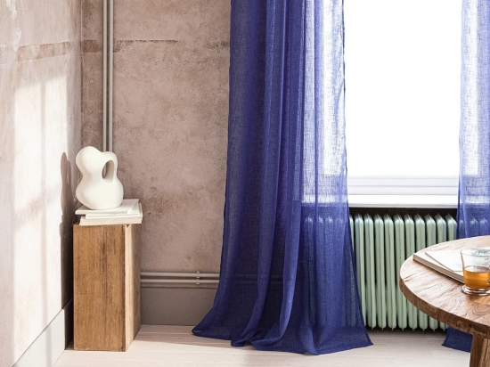 Κουρτίνα Combe 502/ 09 Με Σιρίτι Marine Blue Gofis Home 140X280 Πολυέστερ