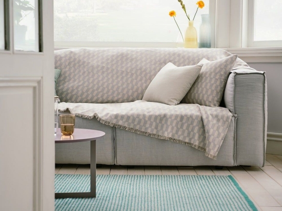 Ριχτάρι Denise 518/ 21 Sand Gofis Home Τριθέσιο 180x310cm Βαμβάκι-Πολυέστερ