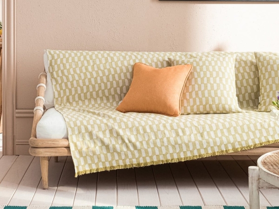 Ριχτάρι Denise 518/ 37 Spring Green Gofis Home Διθέσιο 180x250cm Βαμβάκι-Πολυέστερ