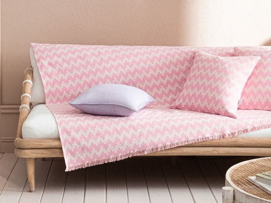 Ριχτάρι Summer Waves 466/ 23 Gum Pink Gofis Home Διθέσιο 180x250cm Βαμβάκι-Πολυέστερ