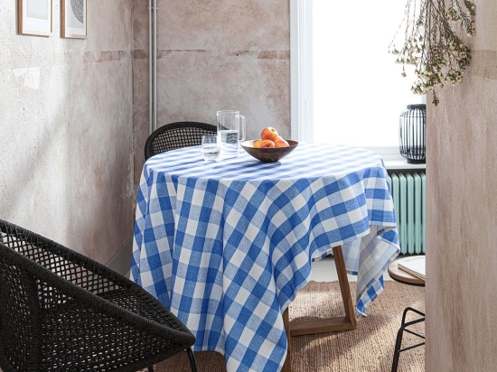 Τραπεζομάντηλο Cubic 589/ 01 Blue Gofis Home 135X220 Βαμβάκι-Πολυέστερ