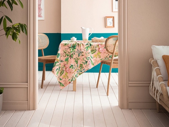 Τραπεζομάντηλο Luisa 494/ 17 Salmon Gofis Home 135X180cm 100% Βαμβάκι