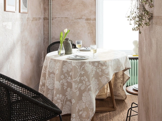 Τραπεζομάντηλο Mariam 546 Beige Gofis Home 150Χ220 Βαμβάκι-Πολυέστερ