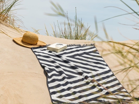 Πετσέτα Θαλάσσης Summer Breeze 394-14 Black Coal Gofis Home Θαλάσσης 80x160cm 100% Βαμβάκι