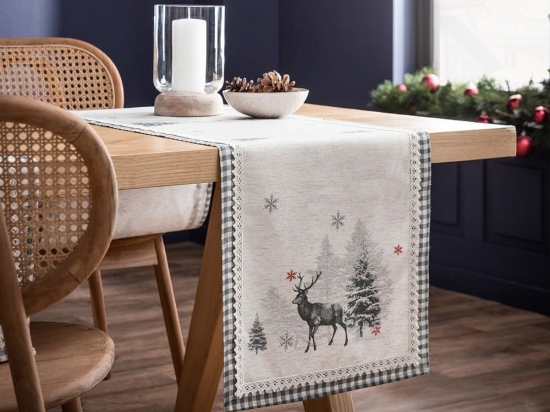 Runner Χριστουγεννιάτικο 045 Grey Gofis Home 28x120