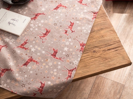 Καρέ Χριστουγεννιάτικο 126 Beige-Red Gofis Home 85X85