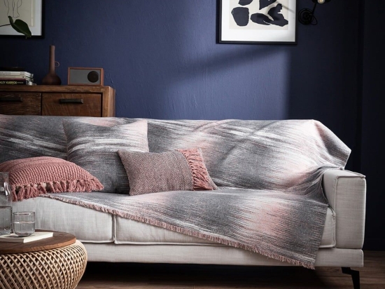 Ριχτάρι 262 17 Grey- Pink Gofis Home Τριθέσιο 180x310cm Βαμβάκι-Πολυέστερ