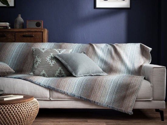 Ριχτάρι 344 01 Blue-Green Gofis Home Διθέσιο 180x250cm Βαμβάκι-Ακρυλικό