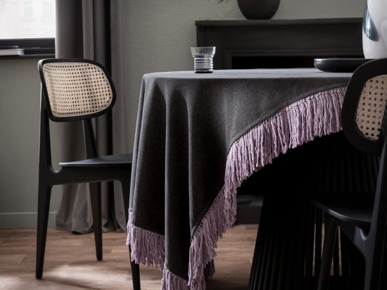 Τραπεζομάντηλο 453 14 Carbon Black Gofis Home 165X165 Πολυέστερ