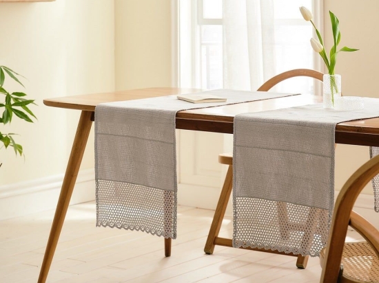 Runner Alcyone 046/01 Grey Blue Gofis Home 37X160 37x160cm 100% Βαμβάκι