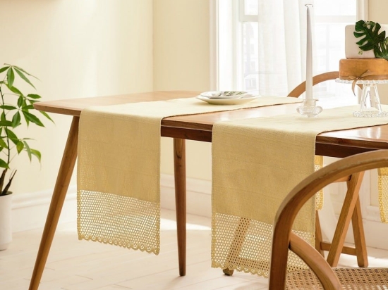 Runner Alcyone 046/10 Pollen Yellow Gofis Home 37X160 37x160cm 100% Βαμβάκι