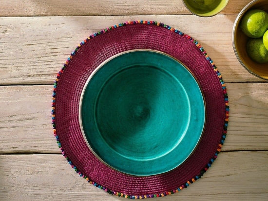 Σουπλά Chiara 084/23 Fuchsia Gofis Home 38x38cm Πολυέστερ
