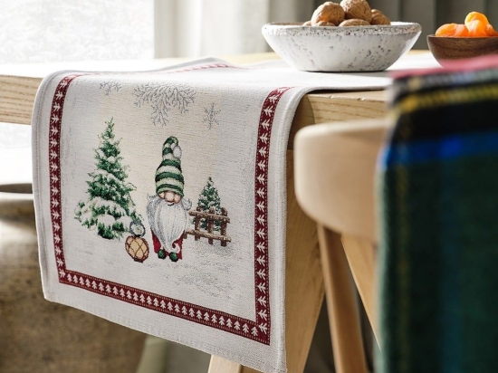 Runner Χριστουγεννιάτικο 312 45x140cm Grey-Red Gofis Home 40X90