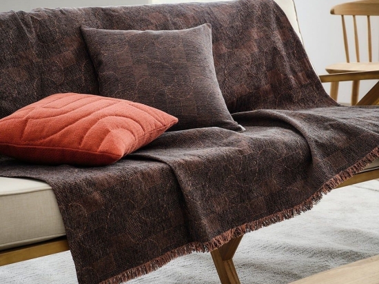 Ριχτάρι Lagertha 317/14 Chilli-Black Gofis Home Διθέσιο 180x250cm Βαμβάκι-Πολυέστερ