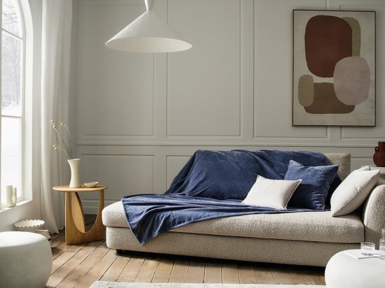 Ριχτάρι Luna 427/09 Grey Blue Gofis Home Πολυθρόνα 180x180cm Πολυέστερ
