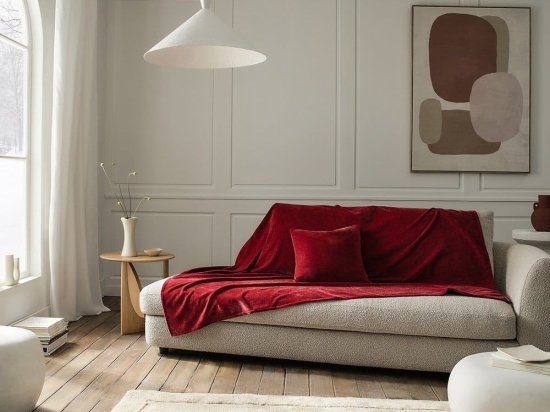 Ριχτάρι Luna 427/02 Red Velvet Gofis Home Πολυθρόνα 180x180cm Πολυέστερ