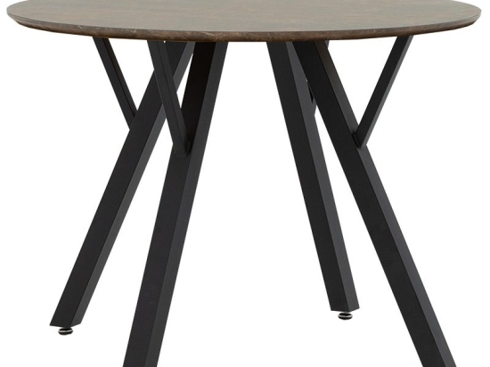 Tραπέζι Annie pakoworld MDF καφέ μαρμάρου-μαύρο Φ100x76εκ