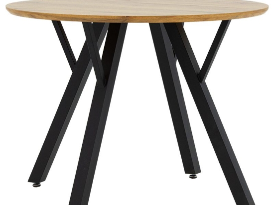 Tραπέζι Annie pakoworld MDF sonoma-μαύρο Φ100x76εκ