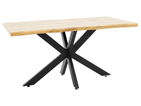 Tραπέζι Gilman pakoworld MDF sonoma-μαύρο 150x90x75εκ
