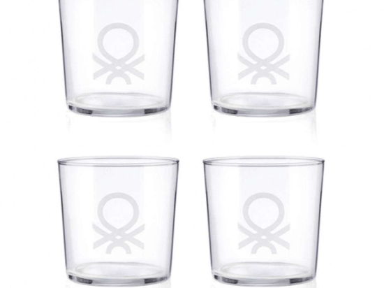 Ποτήρι Νερού (Σετ 4Τμχ) 20.21.0516 330ml Clear-White Benetton Γυαλί