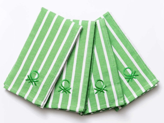 Πετσέτα Κουζίνας (Σετ 4Τμχ) 20.21.0726 33X45cm Cotton Green Benetton 100% Βαμβάκι