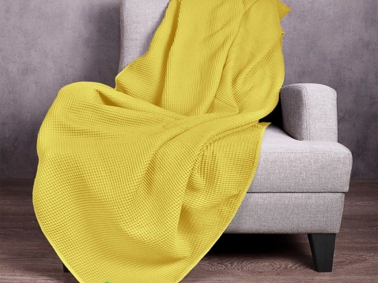 Κουβέρτα Καναπέ - Ριχτάρι Rainbow Yellow Benetton Πολυθρόνα 140x190cm 100% Βαμβάκι