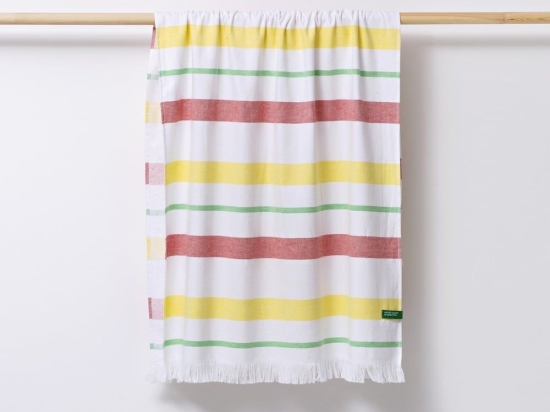 Πετσέτα Θαλάσσης - Παρεό Adda Pink-Green Benetton Θαλάσσης 80x165cm 100% Βαμβάκι