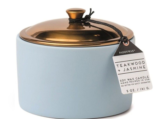 Κερί Σόγιας Αρωματικό Hygge Teakwood And Jasmine 141gr Σε Κεραμικό Δοχείο Με Καπάκι Paddywax Κερί Σόγιας