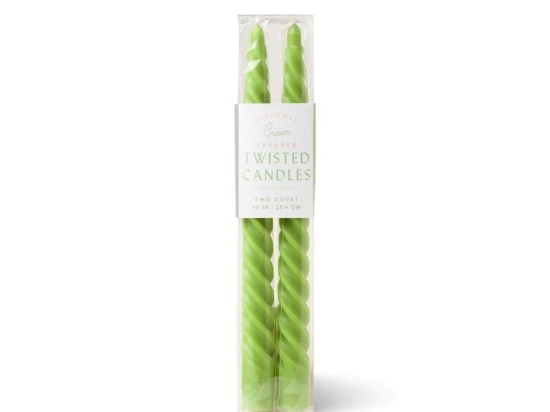 Κεριά Δείπνου Twisted (Σετ 2τμχ) 25,4cm Sage Paddywax Κερί Σόγιας