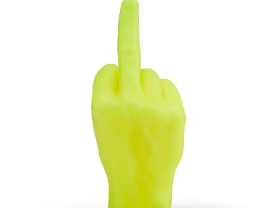 Κερί Χειρονομίας F@ck You 380gr 20x9x8cm Fluo Yellow Candle Hand Παραφίνη