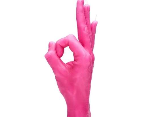 Κερί Χειρονομίας OK 350gr 21x8x8cm Pink Candle Hand Παραφίνη
