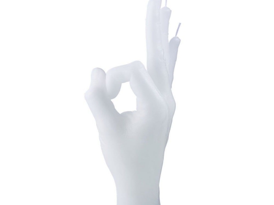 Κερί Χειρονομίας OK 350gr 21x8x8cm White Candle Hand Παραφίνη