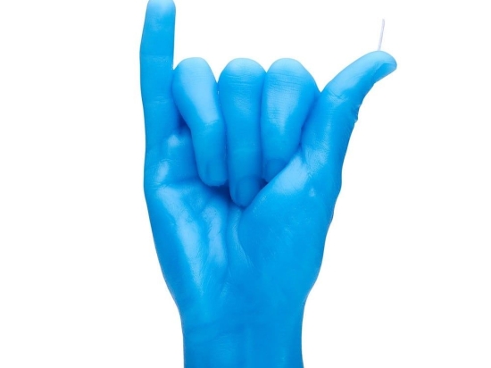 Κερί Χειρονομίας Shaka 350gr 16x11x6cm Blue Candle Hand Παραφίνη