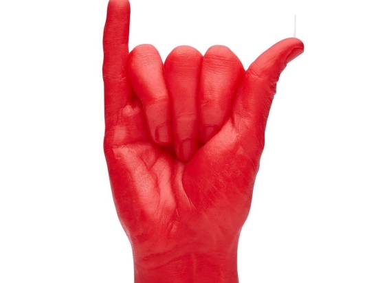 Κερί Χειρονομίας Shaka 350gr 16x11x6cm Red Candle Hand Παραφίνη