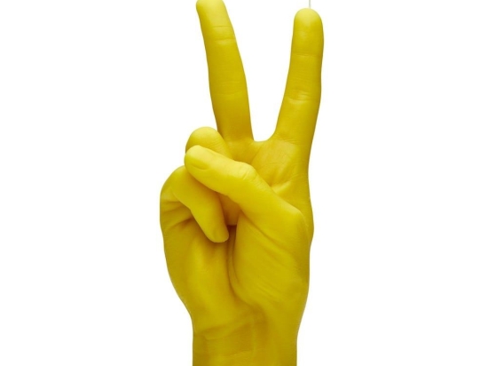 Κερί Χειρονομίας Peace 360gr 20x7x8cm Yellow Candle Hand Παραφίνη