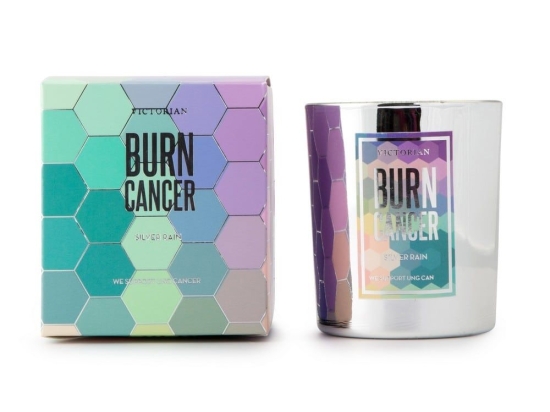 Αρωματικό Κερί Burn Cancer 640gr Silver Rain Victorian Κερί Σόγιας