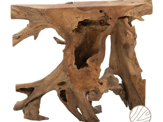 Κονσόλα Root pakoworld χειροποίητη teak ξύλο φυσικό 100x40x80εκ