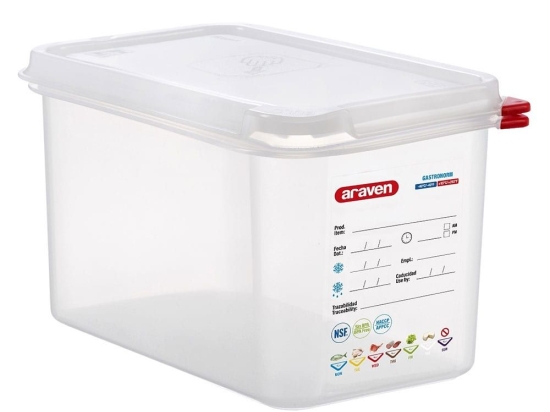 Φαγητοδοχείο Πλαστικό Hermet.Gn 1/4 AR00003028-4.3Lt 265X162X150Mm Araven Πλαστικό