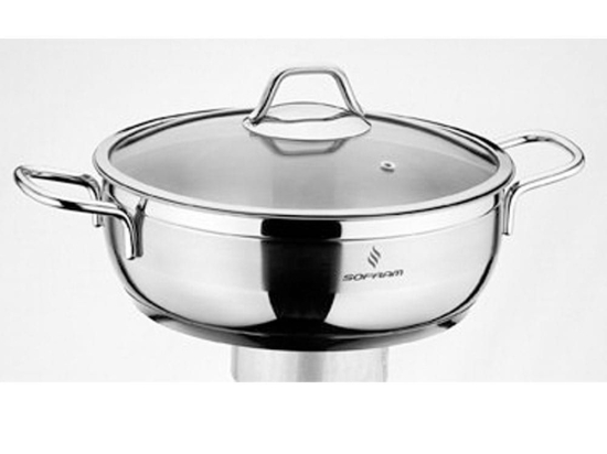 Κατσαρόλα Ημιχύτρα YMS00200328 - 5Lt 28X9Cm Soft 44487 Inox Max Home 28cm Ανοξείδωτο Ατσάλι