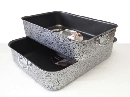Ταψί Ορθογώνιο Sirmione OZ45094000 40x28x7cm Αλουμινίου Grey-Black Olympia Zanetti Αλουμίνιο