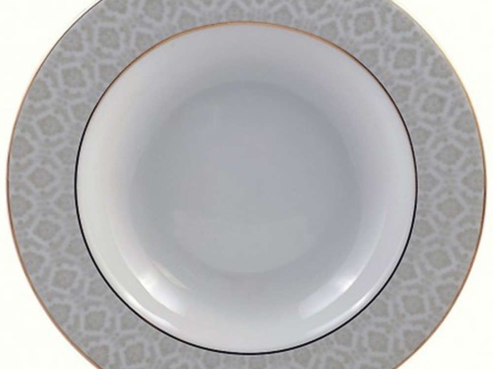 Πιάτο Βαθύ Πορσελάνινο PR14141102 23cm White-Gold Oriana Ferelli® Πορσελάνη