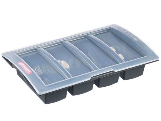 Κουταλοθήκη Με Καπάκι AR00009863 53x32,5x10cm Black-Clear Araven Πολυπροπυλένιο