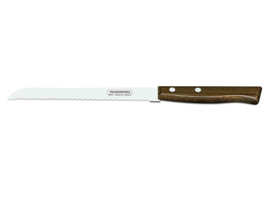 Μαχαίρι Ψωμιού Tradicional TR22215007 18cm Από Ανοξείδωτο Ατσάλι Silver-Brown Tramontina Ανοξείδωτο Ατσάλι